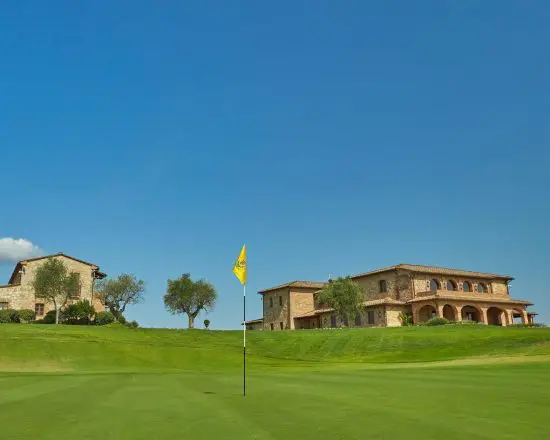 7 nights with breakfast at La Bagnaia Golf Resort and three green fees per person (Royal Golf La Bagnaia, Castelfalfi and Ugolino)