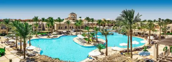 14 nights all-inclusive at Iberotel Makadi Beach with excursion to Luxor and 7 green fees per person (4x GC Madinat Makadi, 3x GC The Cascades)