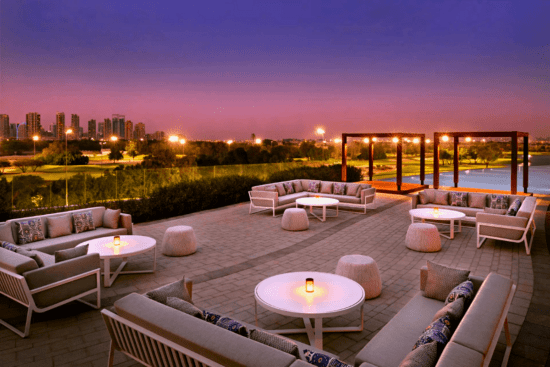 8 nights with breakfast at Vida Emirates Hills including 3 Green Fees per person Emirates Golf Club ( Faldo at night & Majlis) and The Montgomerie Dubai Golf Club