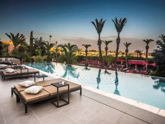 7 nights with breakfast at Sofitel Marrakech Lounge and Spa including 3 Green fees per person (The Montgomerie GC, Atlas Golf Marrakech and Royal GC)