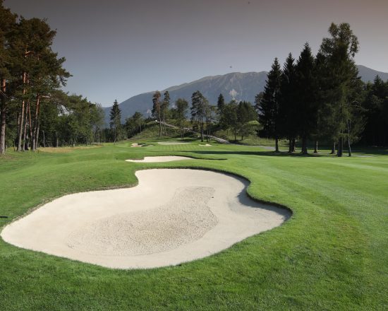7 nights with breakfast at Royal Bled included Unlimited Golf at Royal Bled Golf Club plus 3 Dinners and 9 holes playing lessons with PGA