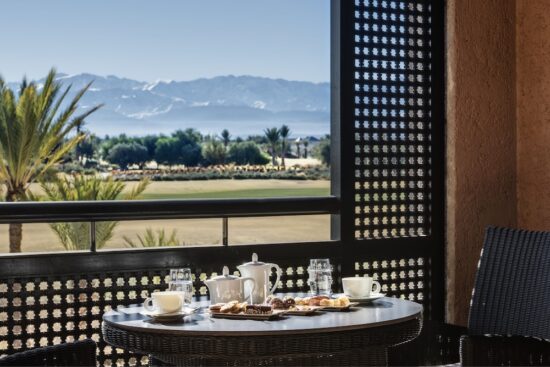10 nights with breakfast at the Fairmont Royal Palm Marrakech and 5 green fees per person (GC Samanah, Assoufid, Tony Jacklin, Noria and Fairmont Royal Palm Golf & Country Club)