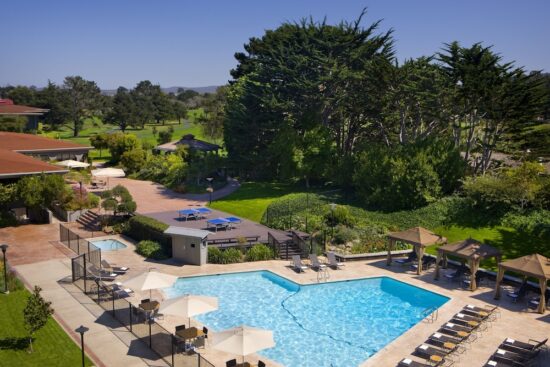 5 nights with breakfast at Hyatt Regency Monterey Hotel & Spa including two green fees per person (Pebble Beach Golf Links and Spyglass Hill Golf Course).