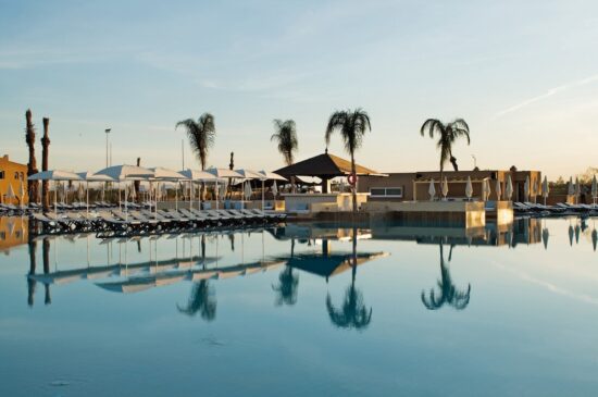 7 nights all inclusive at Hotel Riu Tikida Palmeraie and 3 green fees per person (Golf Club Rotana Palmeraie, Amelkis Golf Club and Royal Golf Club Marrakech).