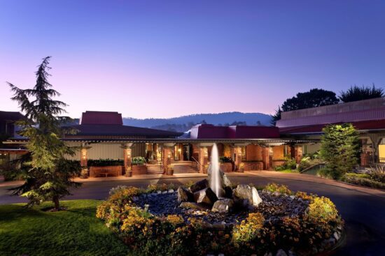7 nights with breakfast at Hyatt Regency Monterey Hotel & Spa including 3 Green fees per person (The Links at Spanish Bay, Spyglass Hill Golf Course and Pebble Beach Golf Links)